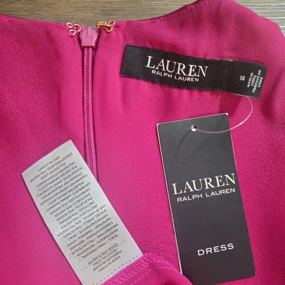 NWT Lauren Ralph Lauren Charmeuse Halter Midi Dress 14 - Picture 12 of 16